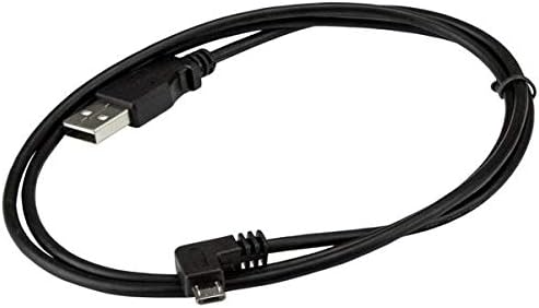 StarTech.com 1m 3 ft Micro-USB Charge-and-Sync Cable - Right-Angle Micro-USB - M/M - USB to Micro USB Charging Cable - 30/24 AWG (USBAUB1MRA),Black