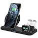 Produktbild Yaature Kabelloses Ladegerät, 3 in 1 Qi Wireless Ladestation für Apple Watch 6/5/4/3/2/1 & Airpods Pro/2/1, Fast Wireless Charge für iPhone 12/11/11 Pro/11 Pro Max/XS/Xs Max/XR/X/8/8 Plus
