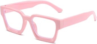 Square Frame Blue Light Blocking Glasses for Women Men Anti Eyestrain Computer Gaming/Reading Flat Glasses