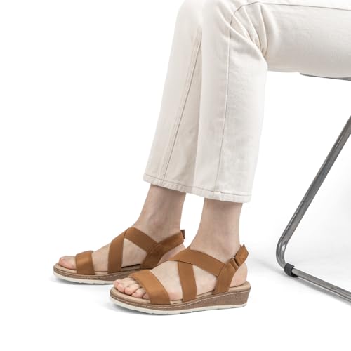 Image of VJH confort Women's Flat Sandals, Comfort Slip-on Elastic Ankle Strap Slingback Light Weight Casual Walking Sandals