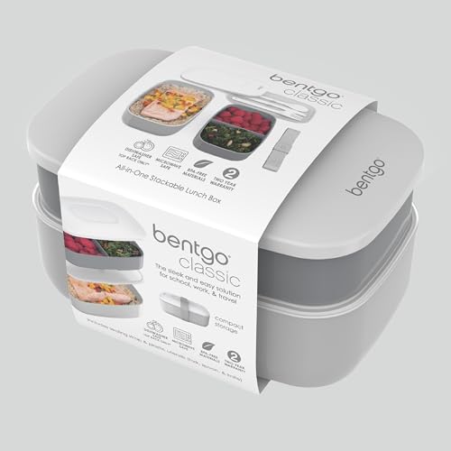 Image of Bentgo Classic Stackable 3-Compartment Adult Bento-Style Lunch Box