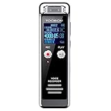 TOOBOM 8GB Digital Voice Recorder for Lectures - R75 Voice Activated Recorder with Playback 1536KPBS Audio Recording Device Password Protection Mini Tape Recorder, Auto Record, SD Card Slot