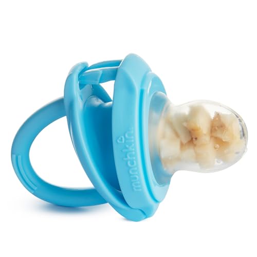 Munchkin Silicone Baby Food Feeder for Solids and Purees, Great for Self-Feeding and Baby Led Weaning, 2 Pack, Blue/Mint - image 6