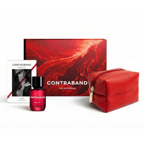 Image of Contraband Indulgence On-The-Go Kit - Have It All 30 ml EDP + Pouch | Vanilla, Musky, Floral and Fruity Fragrance Notes | Warm Floral & Long Lasting Perfume | For Women | Gift Set Box | Travel Size | Eau de Parfum