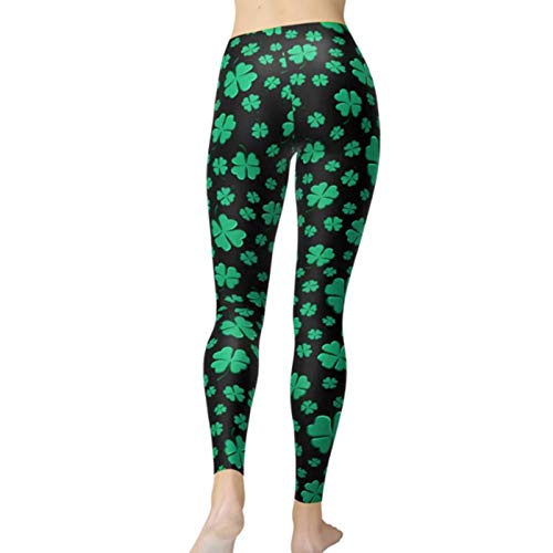 ABOOFAN 1 par Trevo Print St. Patricks Day Leggings Mulheres Moletom Calças de Ioga
