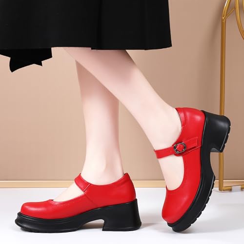 Mary Jane Shoes Women Platform Mary Janes Heels Women's Chunky Pumps Dress Shoes Ladies Work Comfortable Dressy Casual Footwear2