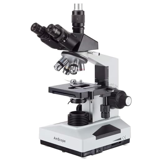 AmScope T490B Compound Trinocular Microscope, 40X-2000X Magnification, Halogen Light, Abbe Condenser, 2-Layer Mechanical Stage, High-Resolution Optics, Awarded No. 6 Among The Top 10 Microscopes 2016
