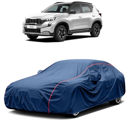 Image of Heavy-Duty Car Cover for Compatible with Kia Sonet (2020 to 2025 All Models) Deluxe Car Protection Cover ? Waterproof & UV-Resistant All-Season Exterior Protection