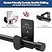 SIMEWIN Curtain Rods No Drilling for Windows 30 to 45 Inches,5/8 Inch Diameter No Drill Small Curtain Rod Set with 3M Adhesive Brackets, Black