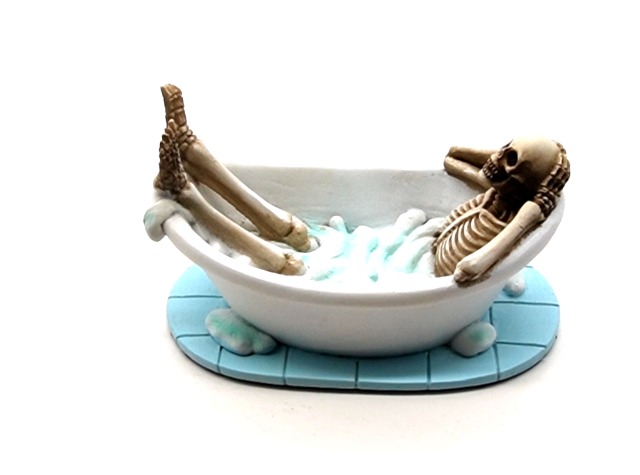 Figura Esqueleto en Bañera Decorativa de Resina miniatura 6