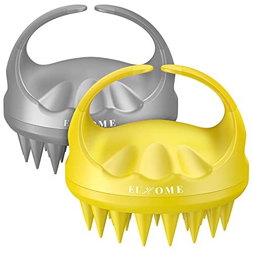 Scalp Massager Shampoo Brush, EUHOME Scalp Brush Hair Scrubber, Hair Washing Brush Scalp Exfoliator Brush for Dandruff, 2 Pack Head Scrubber for All Hair Types of Women, Men