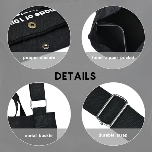 Image of Large Canvas Tote Bag for Women inside out Bag Crossbody Shoulder Bag with Adjustable Strap for Work Travel Shopping