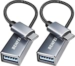 Adaptateur BENFEI USB C vers USB 3.0, 2 Pack Adaptateur USB C vers A Mâle à Femelle Compatible avec iPhone 15 Pro/Max, MacBook Pro/Air 2023, iMac, S23, XPS 17