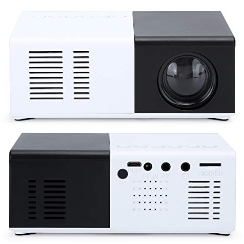 Mini-projector, draagbare led-projectiemachine, Full HD videoprojector, beamer met standaard, data-videoprojector voor film, entertainment, games (zwart-wit) - Image 5