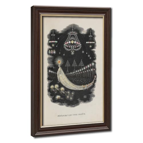 Toile Grandville Peregrinations Comet idée cadeau vintage cadre bois suspendu bureau
