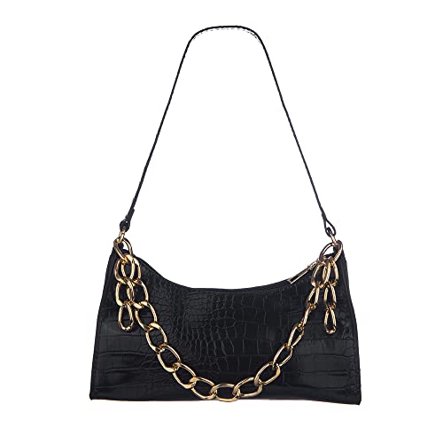 Octwine Small Shoulder Bag Classic Crocodile Print Underarm Bag Hobo Bag Party Prom Shoulder Bag for Women and Girls