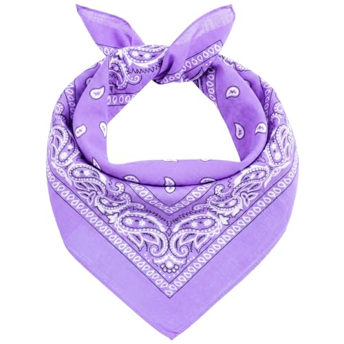 AURAE Lavender Bandana 100% Cotton & Natural Fibers Lavender Bandana Scarf with No Polyester Soft Durable & Machine Washable For Men & Women Unisex & Kids