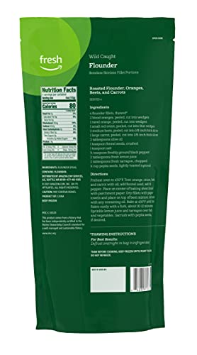 Fresh Amazon Fresh Brand, Wild Caught Flounder Boneless Skinless Fillet Portions, Frozen thumb #1