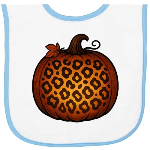 inktastic Halloween Leopard Print Pumpkin Baby Terry Cloth Bib