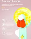 YRTOYS Portable Hand driven Toy Fan without Battery, Kids Fan (Multicolor) (Donut Fan 1) gallery image