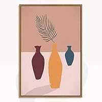 Framed Canvas Wall Art Vase by Morandi Canvas Prints Home Artwork Decoration for Living Room,Bedroom - 16x24 inches