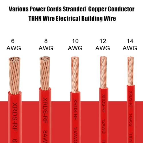 Image of XRDS -RF 10 Gauge THHN Wire, 150FT Red Stranded Copper Electrical Wire, 600V, Heat & Oil Resistant, Nylon Sheath Building Wire for Indoor /Outdoor Use