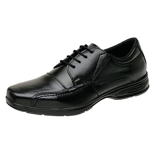Sapato Anti Stress Ortopédico Masculino Em Couro Com Cadarço San Lorenzo 5070 Cor:Preto;Tamanho:38;Gênero:Masculino