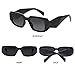 Haqptul Trendy Rectangle Sunglasses for Women Men Square Retro Vintage Hexagon Glasses 90S Y2K Shades Aesthetic Accessories