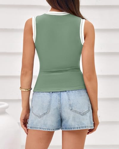 Image of BTFBM High Neck Tank Top for Women Sleeveless Ribbed Y2k Clothes Basic Shirts Going Out Outfits Spring Summer Tops 2026