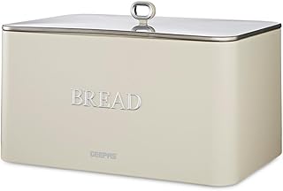 Geepas RetroWave 13L Bread Bin – Premium Carbon Steel Bread Storage Box with Removable Lid