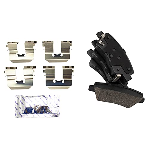 Image of TRQ Rear Brake Pad and Rotor Set Ceramic Coated Rotors Compatible with 2017-2020 Hyundai Elantra 2020-2022 Venue 2020-2022 Kia Soul