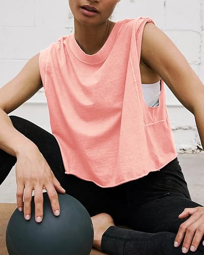 Image of Athletic Tops for Women Loose Crop Tank Shirts
