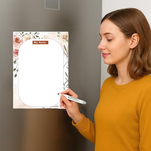Image of AccuPrints A4 Magnetic White Board Planner Sheet (23x30cm) or 9x12 inch with Magnetic Marker Pen - Dry Erase Flexible Writing Film for Kitchen Fridge /Office Godrej /Metal Wardrobe