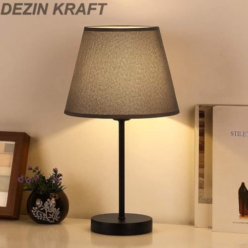Image of Woodies & Whimsy Table Lamp Bedside Lamps for Night (Black) (Black 1.0)
