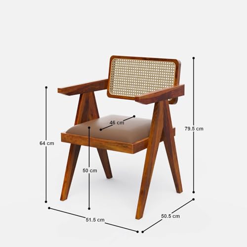 Image of Wooden Dining Table Set with 6 Chairs, Natural Oak, Rectangular, Modern Style, Cane Back Chairs with Cushions (Table (150 cm x 90 cm Cushion Couler Valvet)