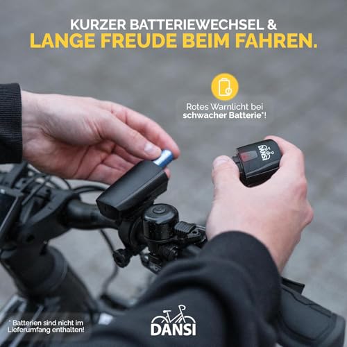 DANSI Fahrradleuchten-Set StVZO I LED-Fahrradlicht I Rad-Licht hell vorne (30/15 Lux...