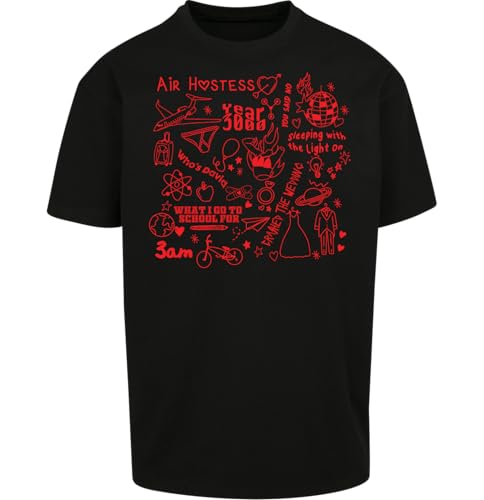 Image of Willow Gifts - Busted Oversized T-Shirt Tee Top - Music Lyrics Punk Rock Year 3000 Illustration Doodle 2000s Vintage Present Gift (Medium, Black)
