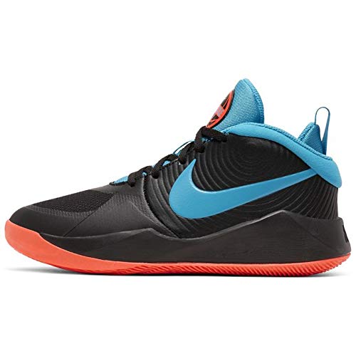 Tênis de basquete infantil Nike Team Hustle D 9 Grade School, Black/Laser Blue-hyper Crimson, 5 Big