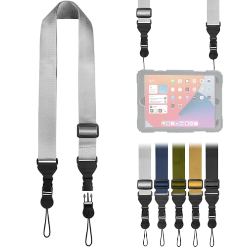 FIEIL Adjustable Shoulder Strap, Nylon Camera Strap, Comfortable Neck Strap for iPad, Cellphone Tablet, Camera, Laptop, Binocular, Luggage Bag (Dark gray Universal Lanyard)