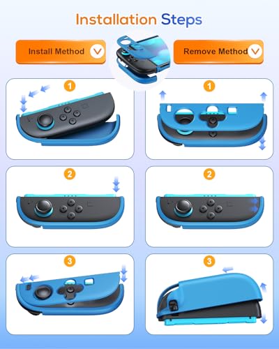 Image of FYOUNG Upgrade Switch 2 Protective Case&Screen Protector Set, Dockable Cute Cover Hard Shell Skin for Nintendo Switch 2 Console Accessories,Travel-Friendly,Kickstand Cutout(Blue, for Switch 2 7.9inch)