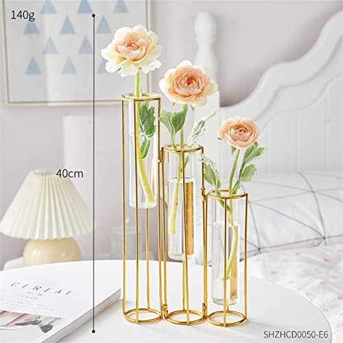 Flower Vase Glass Vase Decoration Accessories Flower Vases Glass Plant Holder Flower Arrangements Metal Vases Wedding Decor(3 Glass Tube) (3 X Test Tube Vase) Decorative Vases (Combination B) image 5
