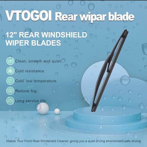 Image of VTOGOI Original Factory Quality Rear Windshield Wiper Blades Replacement For Acura MDX 2007-2013,BMW X5 2014-2018,Easy To Install 12 inch(Pack of 1)