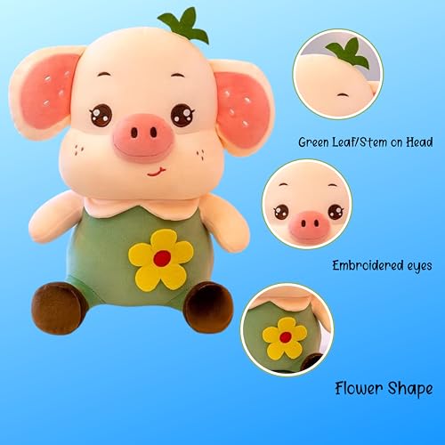 Image of ZEXSAZONE Toy Cute Pig Soft Toy Colored Huggable Bear | 32cm | Plushie Soft Toys for Kids | Plush Soft Toys for Baby Boys and Girls Kids - Teddy | Best Valentine Gift (Green)