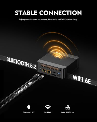 Image of N4 NEO Ryzen 7 6800H Mini PC, 24GB DDR5 512G PCIe4 SSD Mini Computers, Dual Gigabit LAN Port | AX210 Wi-Fi 6E, BT 5.3, 4K Triple Display, Light Gaming | Home Office Business PC