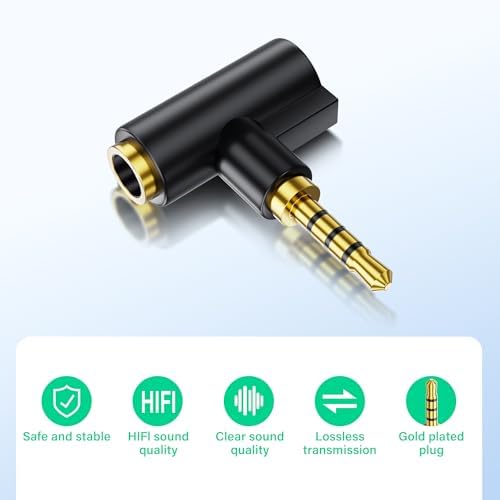 SinLoon 4.4mm Female to 2.5mm Male Balanced Audio Adapter, Gold Plated Plug, Balanced Converter for HiFi DAP Headphone Amplifier - 4