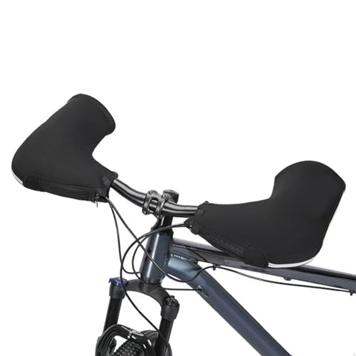 Aomiun Fahrradlenker Abdeckung Fahrrad Lenker Handschuhe Warme Fahrradhandschuhe für Winterfahrten Wind- und Regendicht mit Reflektorstreifen für Damen und Herren Fahrradlenkerabdeckung