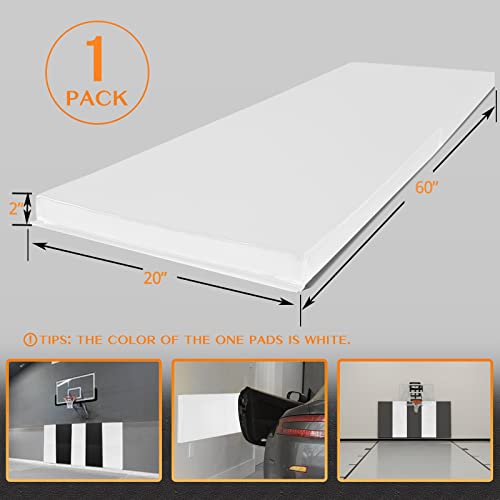 Progoal 1 Pack Wall Protection Pad,Sport Wall Padding Gym Basketball-Court Garage Protectors With 2” Thick Foam,Durable High-Cushioning Padding For Wall-Mounted Basketball Hoops(60" L X 20" W,White) #TOP1