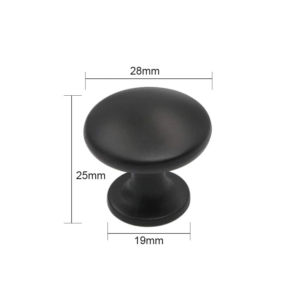 LONTAN 15 Pack Round Cabinet Knobs Black Knobs for Dresser Drawers Metal Drawer Pulls and Knobs Cabinet Hardware Knobs Black Drawer Knobs - Image 2
