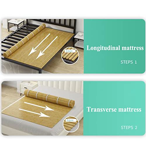 Tabla de cama 135x200 de bambú enrollable rígida protector de colchón 5