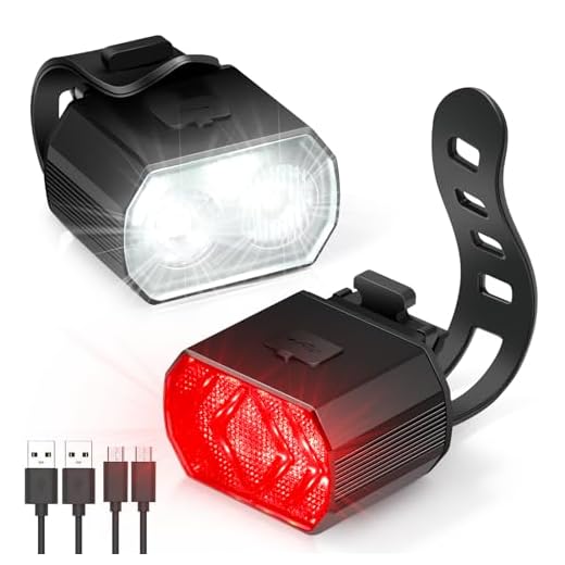 Blendura Luces Bicicleta Delantera Y Trasera, Luz Trasera Bicicleta Delantera IPX6 Luz Bicicleta 6 Modos de Iluminación, Luces Bicicleta para Montar Noche/Acampar, Carretera/Montaña